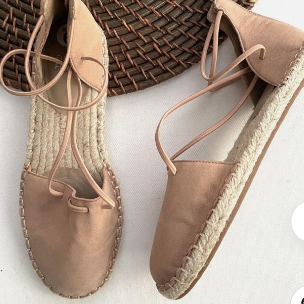 Eileen Fisher. NWT. Nude Espadrille Flats